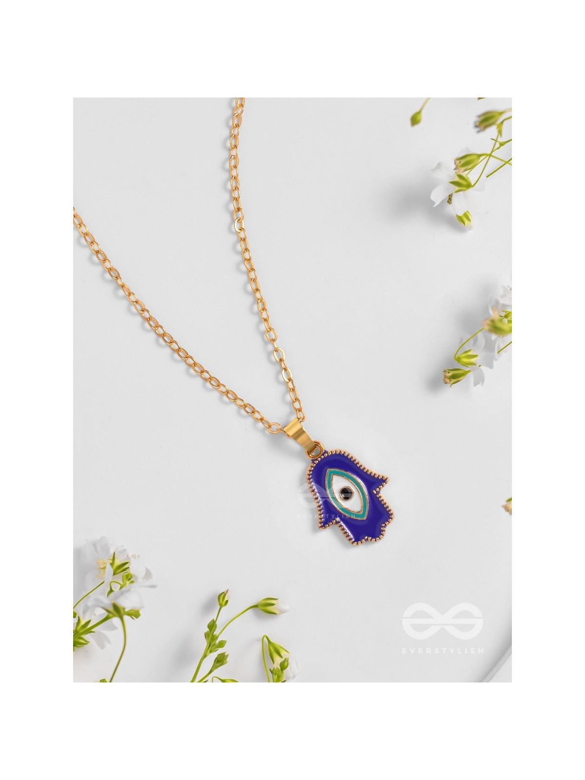 Guardian Palm - Golden Enamelled Pendant With Anti-Tarnish Coating