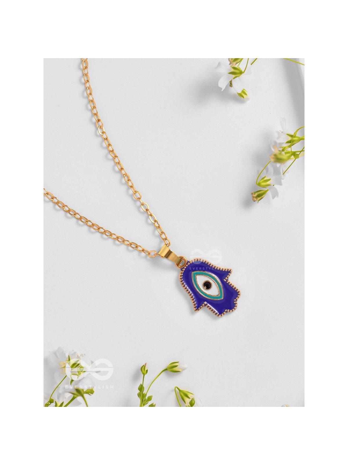 Guardian Palm - Golden Enamelled Pendant With Anti-Tarnish Coating