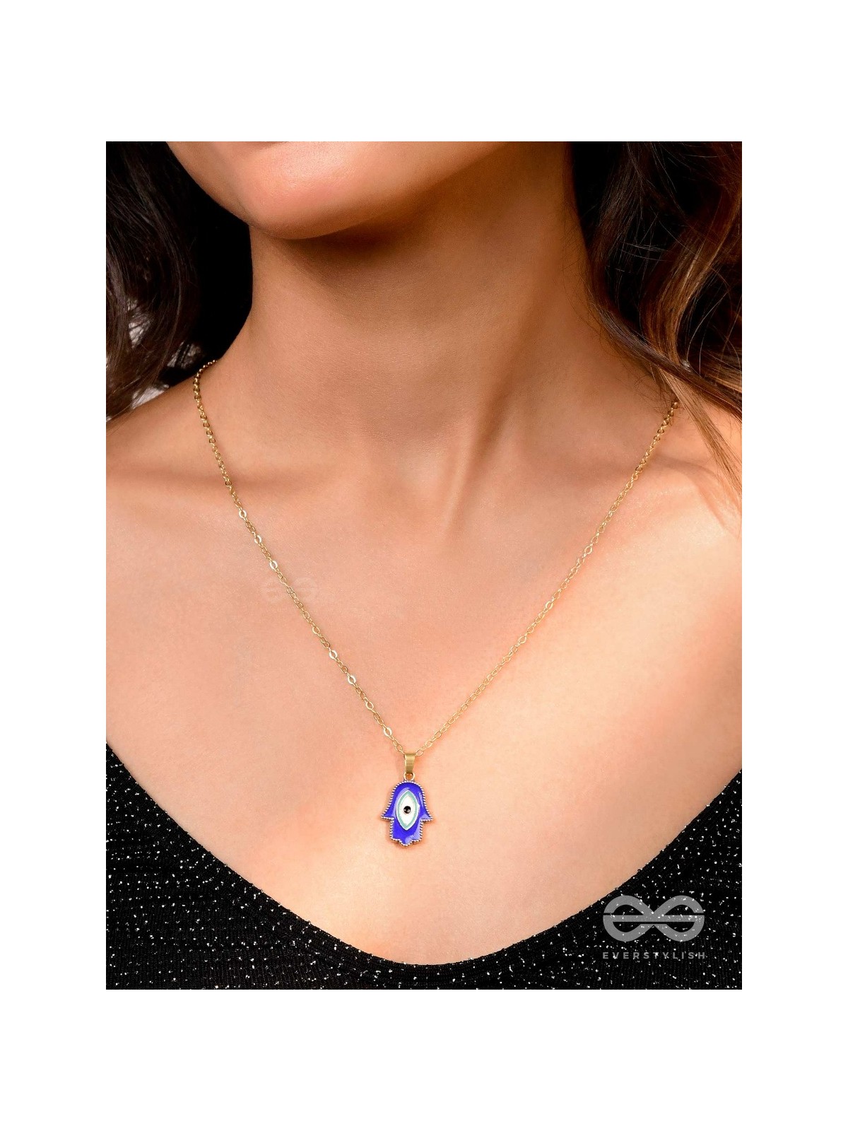 Guardian Palm - Golden Enamelled Pendant With Anti-Tarnish Coating