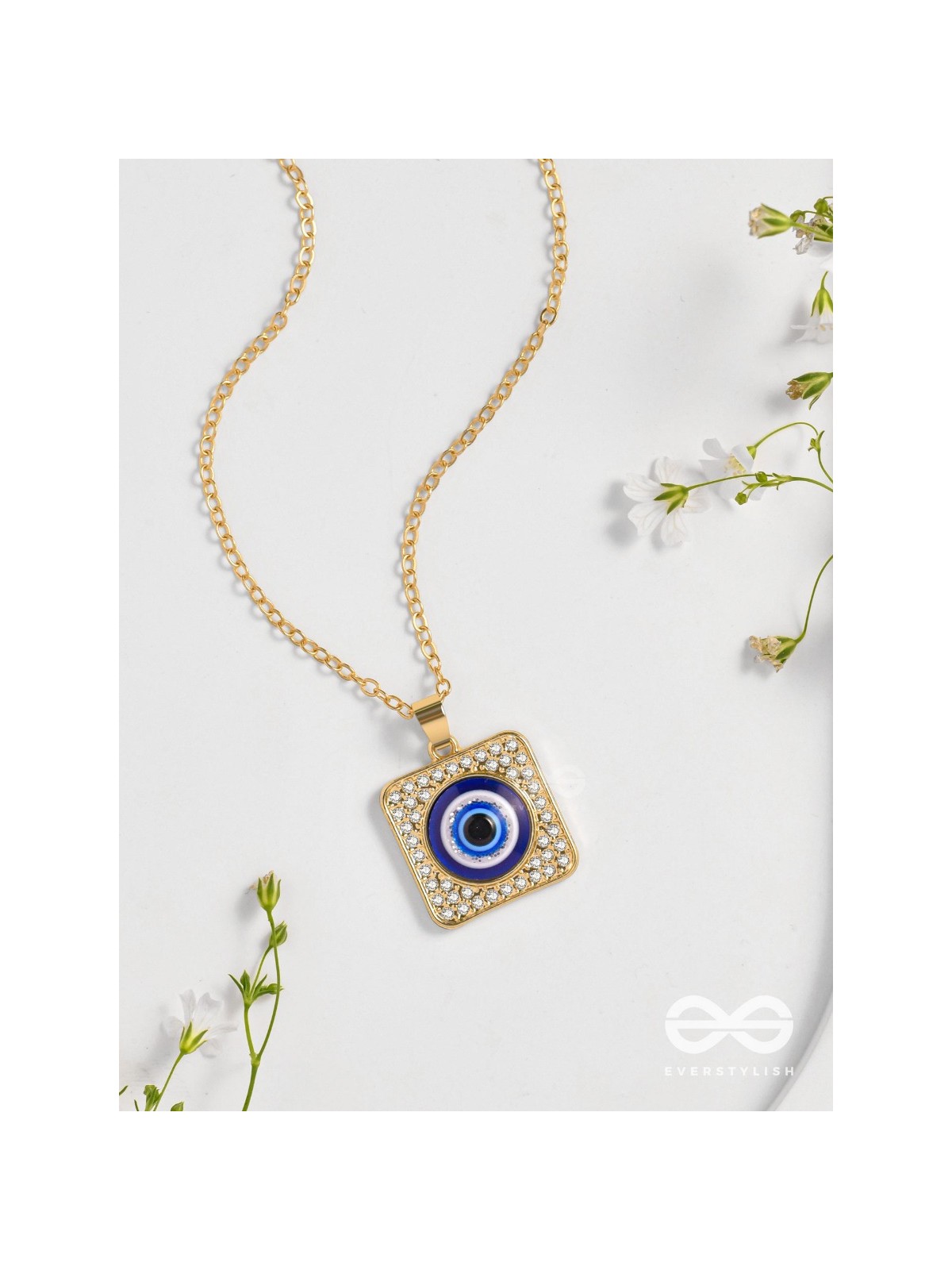 Gaze Of Magic - Golden Embellished Pendant With Anti-Tarnish Coating