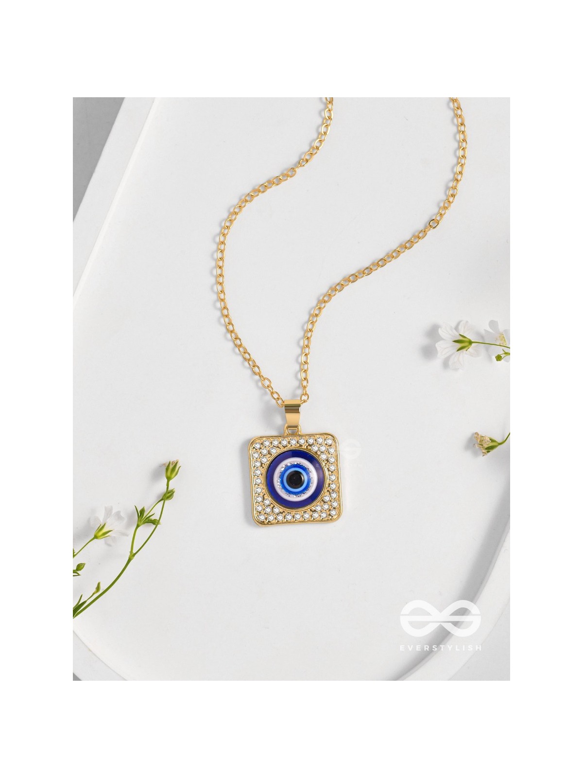 Gaze Of Magic - Golden Embellished Pendant With Anti-Tarnish Coating