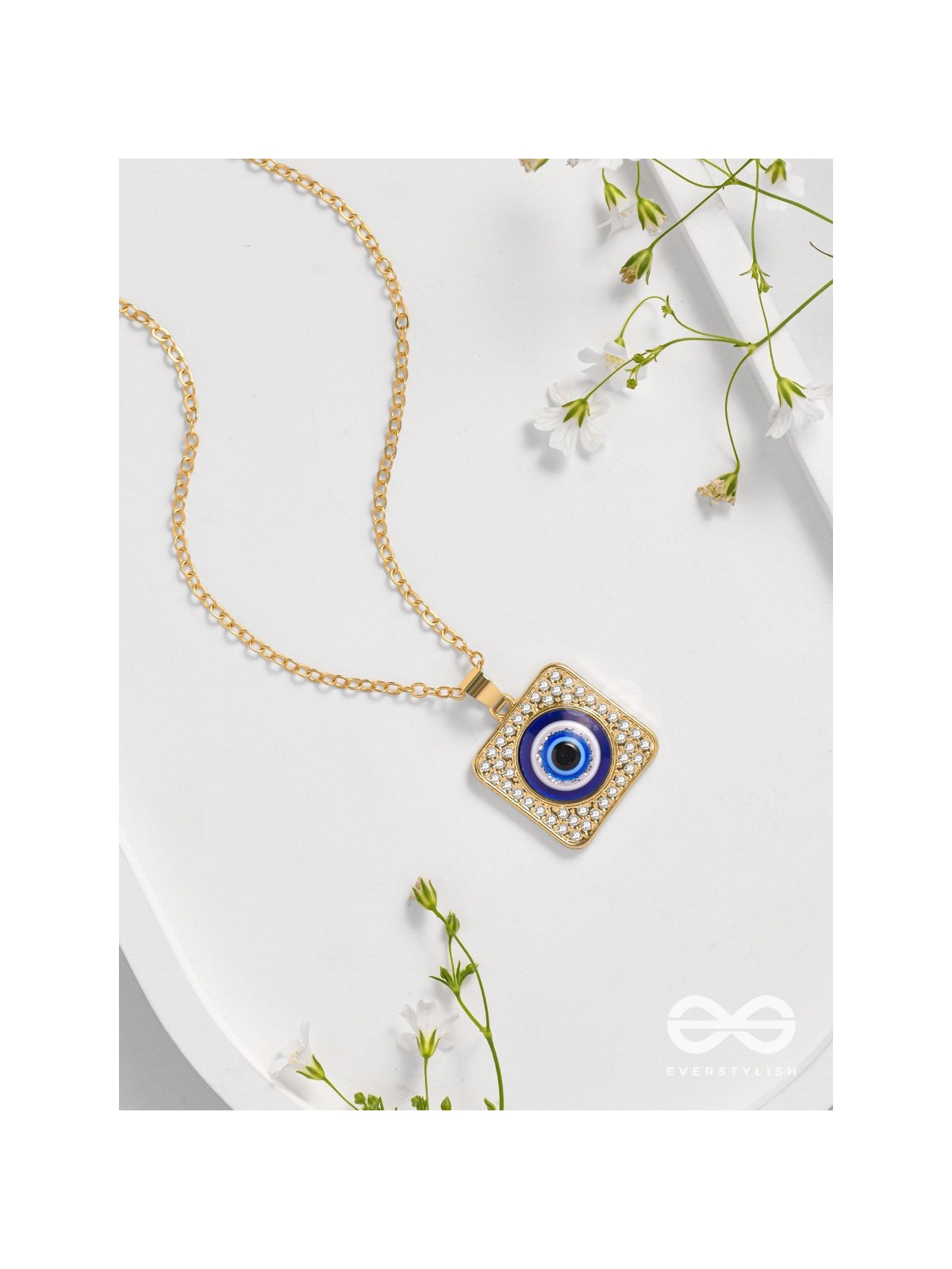 Gaze Of Magic - Golden Embellished Pendant With Anti-Tarnish Coating