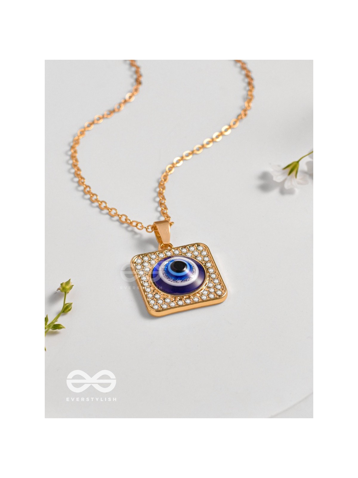 Gaze Of Magic - Golden Embellished Pendant With Anti-Tarnish Coating