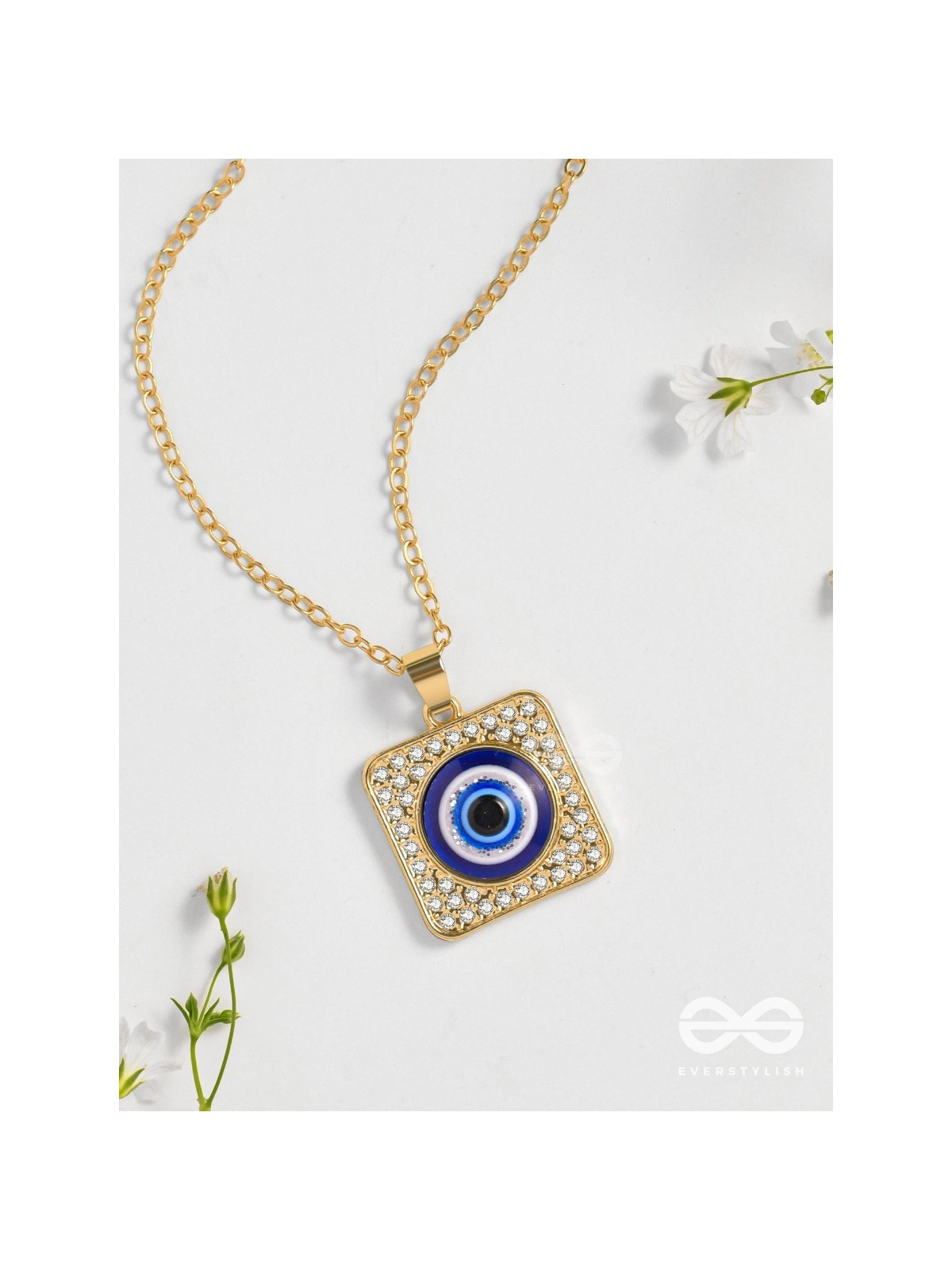 Gaze Of Magic - Golden Embellished Pendant With Anti-Tarnish Coating