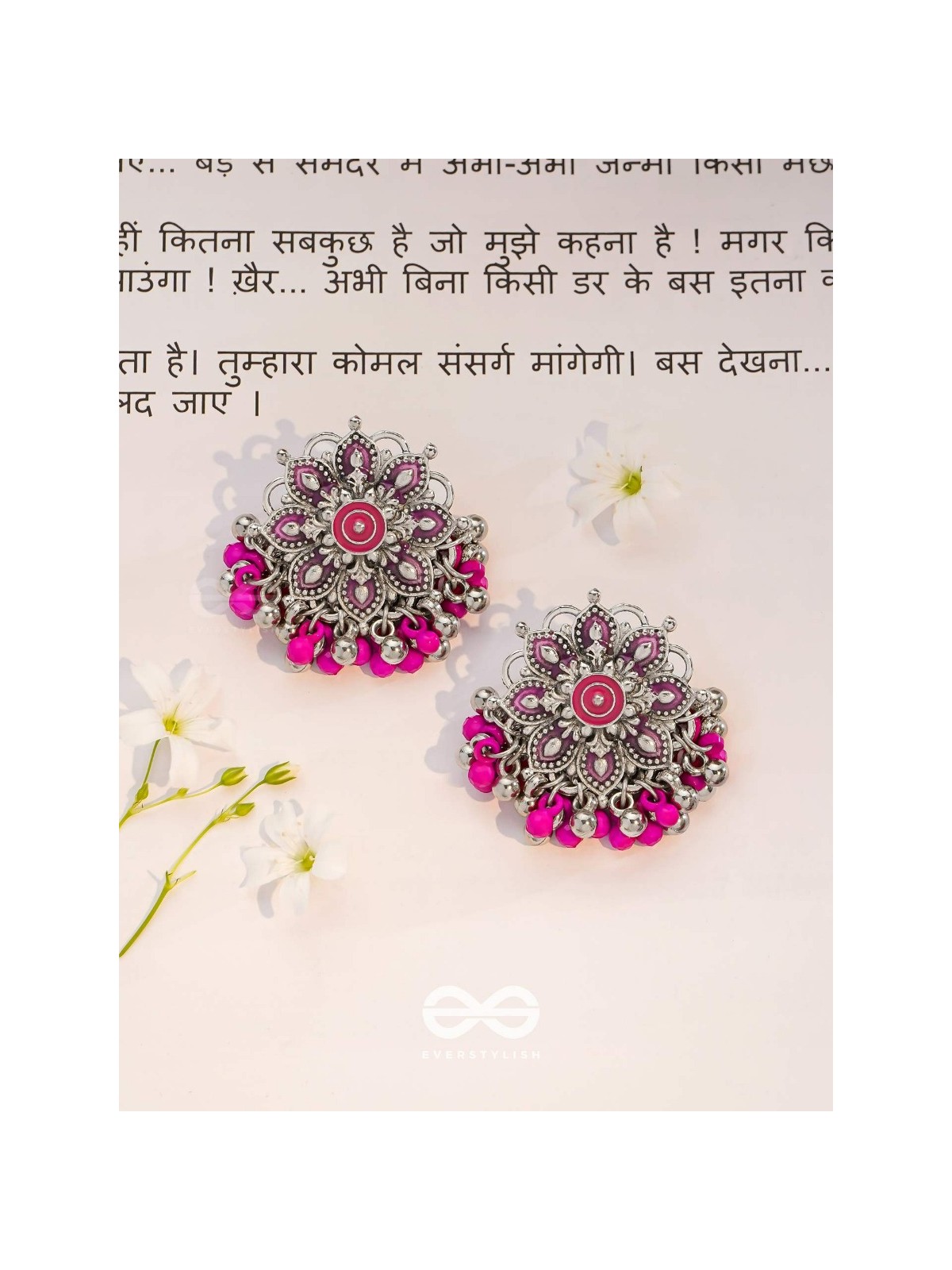 The Blooming Beauties - Enamelled Oxidised Earrings