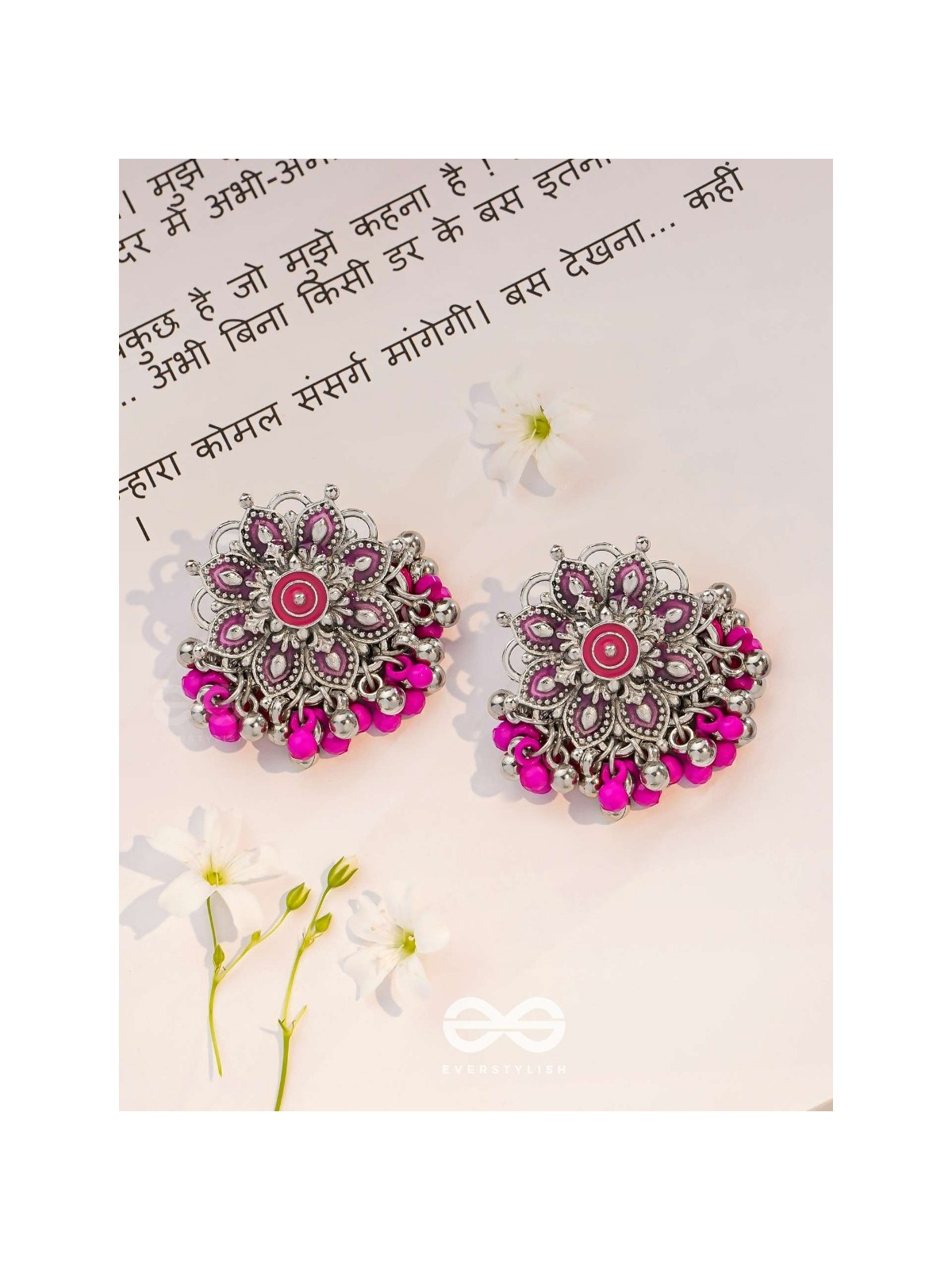 The Blooming Beauties - Enamelled Oxidised Earrings