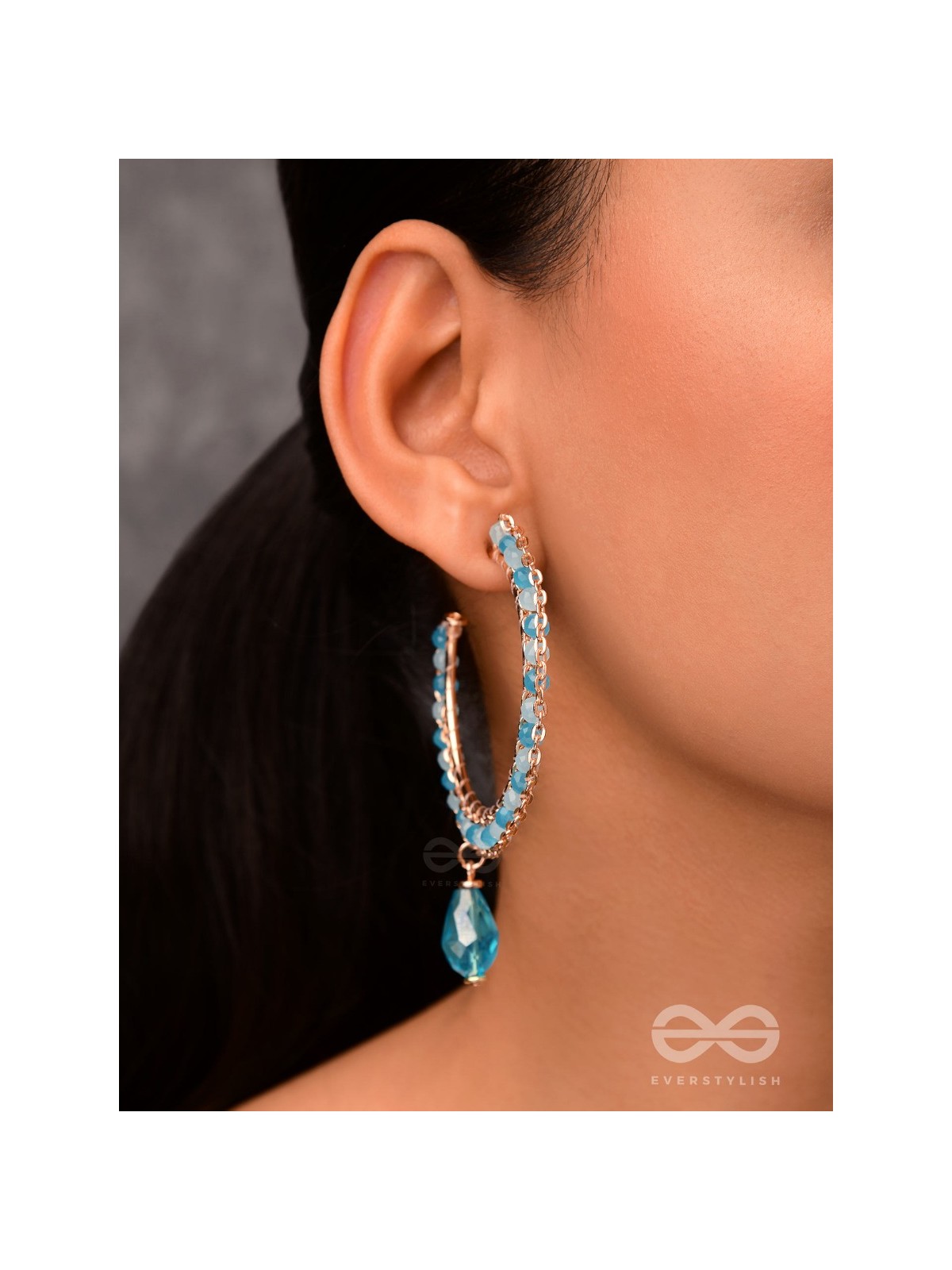 The Rainy Cloud- Golden Embellished Earrings