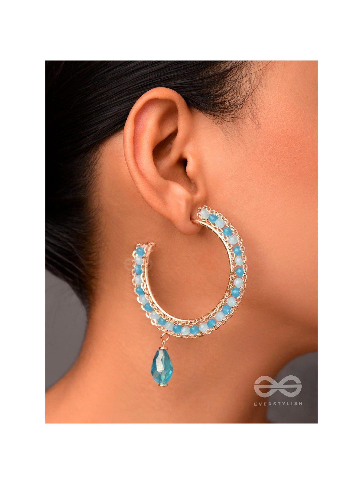 The Rainy Cloud- Golden Embellished Earrings