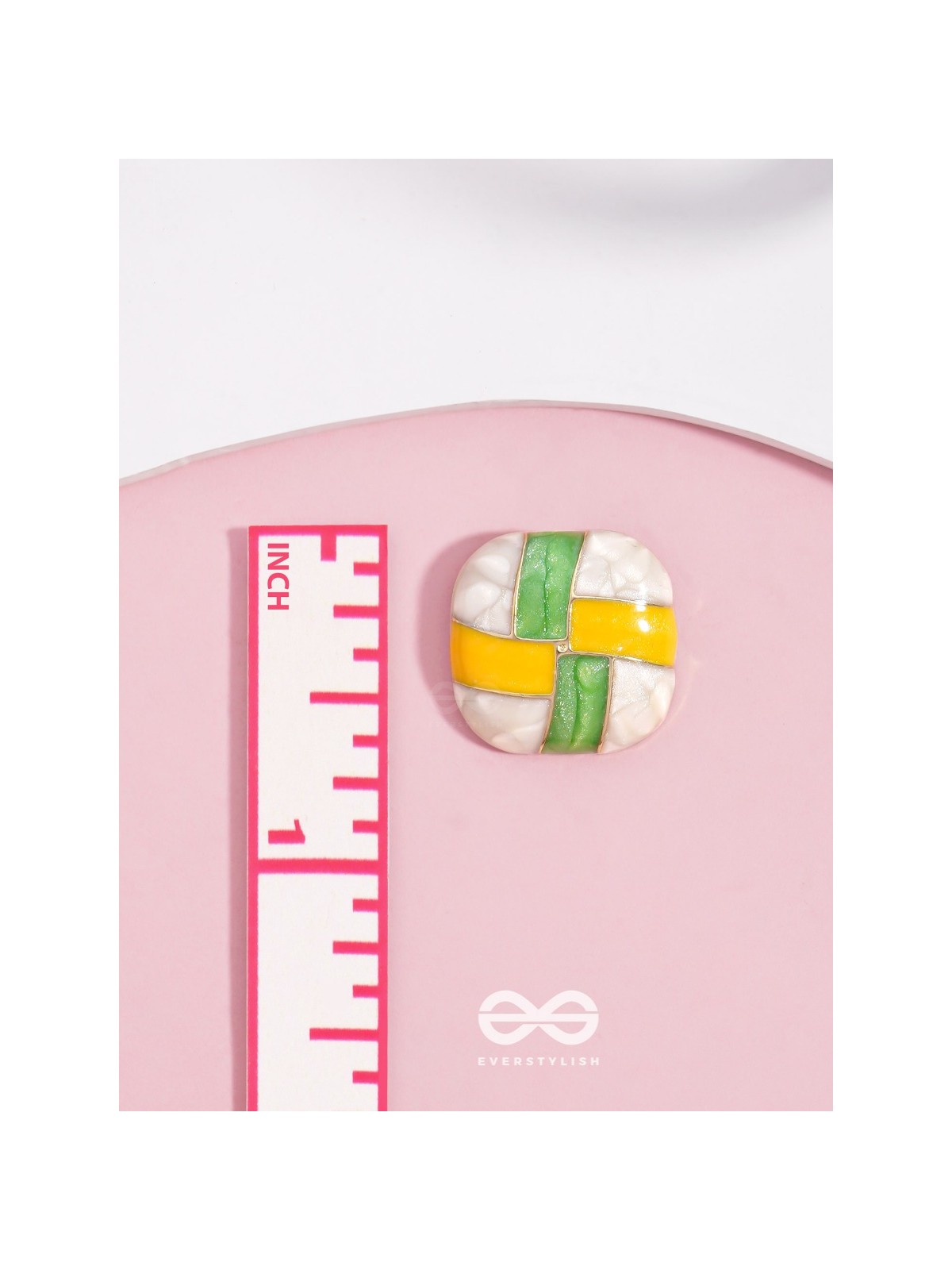 Geometric Puzzles - Enamelled Stud Earrings