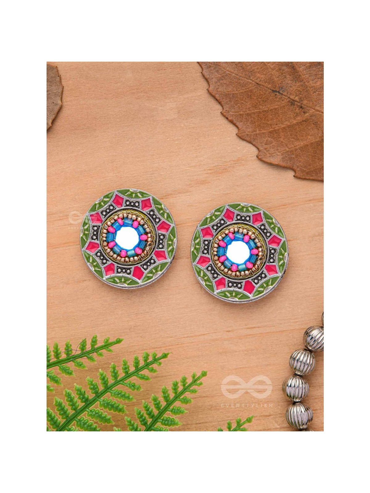 Magic Of Colors - Enamelled Oxidised Earrings