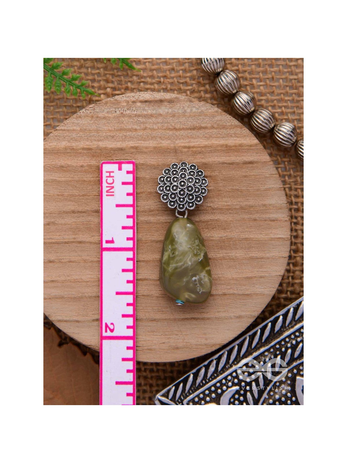 The Greenland Mist- Stone Oxidised Earrings