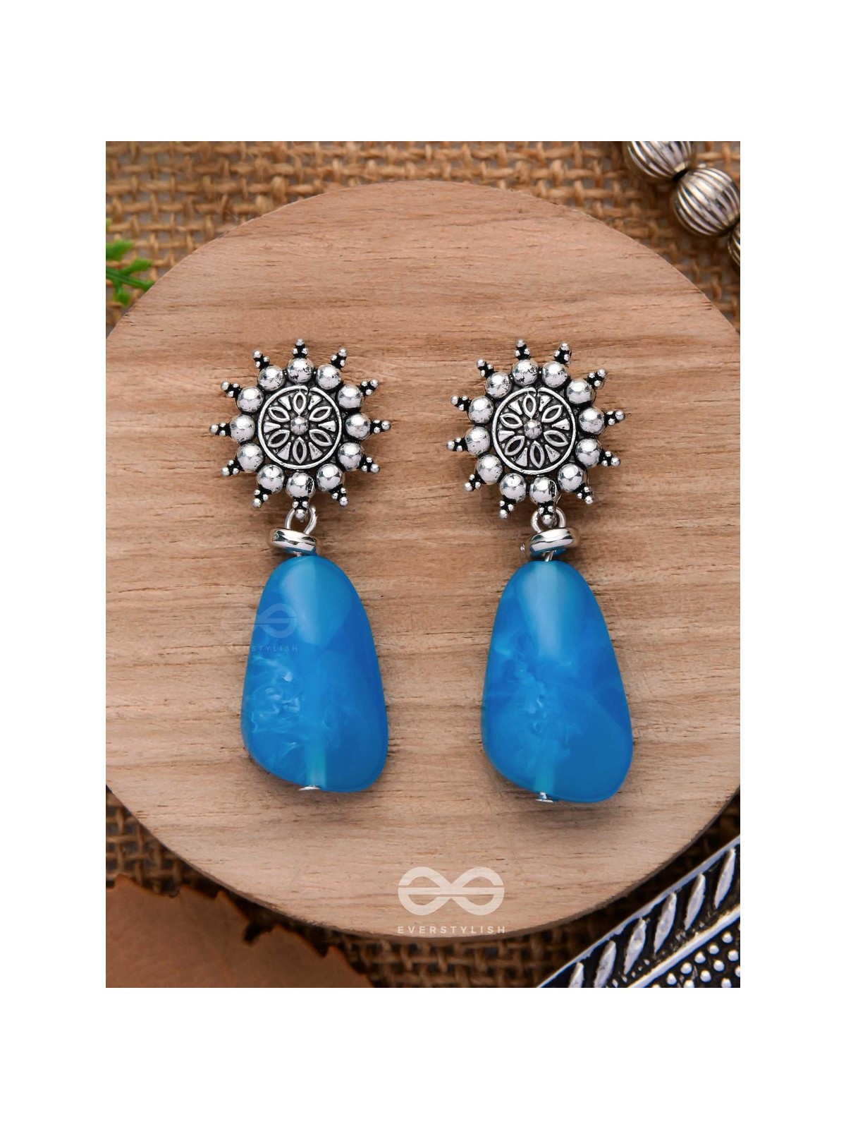 Oath Of The Sky- Stone Oxidised Earrings