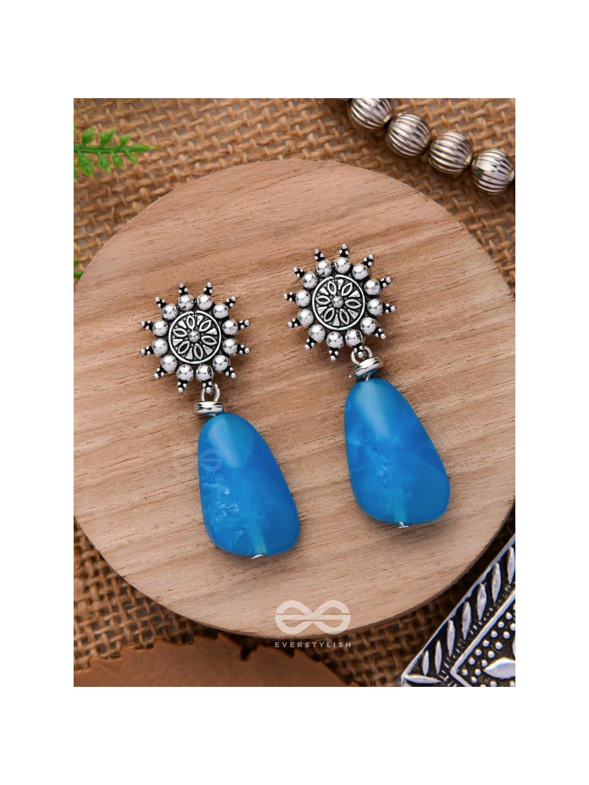 Oath Of The Sky- Stone Oxidised Earrings