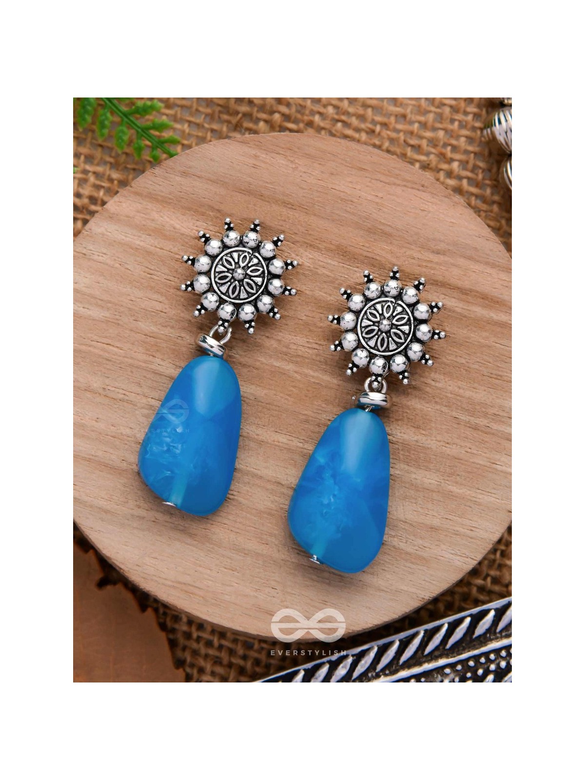 Oath Of The Sky- Stone Oxidised Earrings