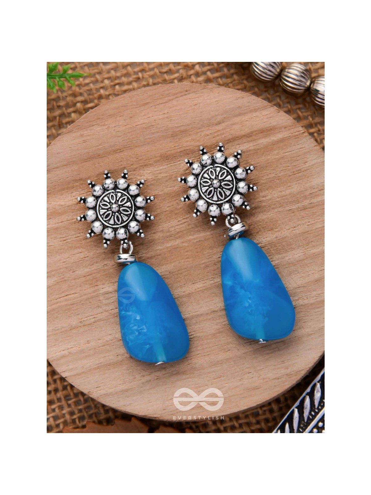 Oath Of The Sky- Stone Oxidised Earrings