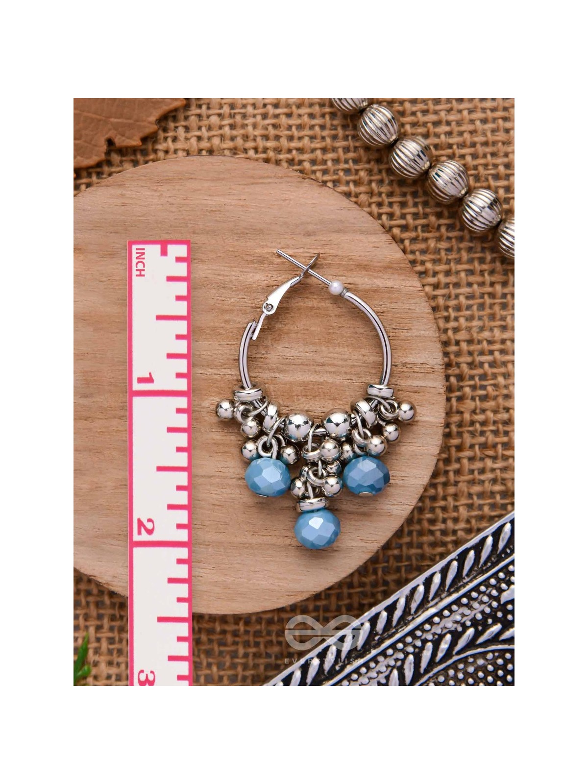 The Blue Orchid- Glass Drops Oxidised Earrings