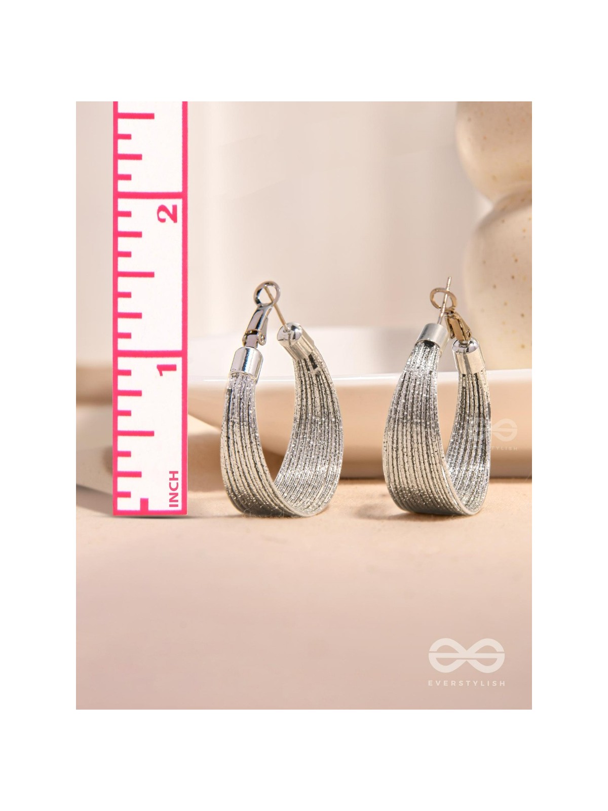 Spiral Strands - Statement Silver Hoop Earrings 