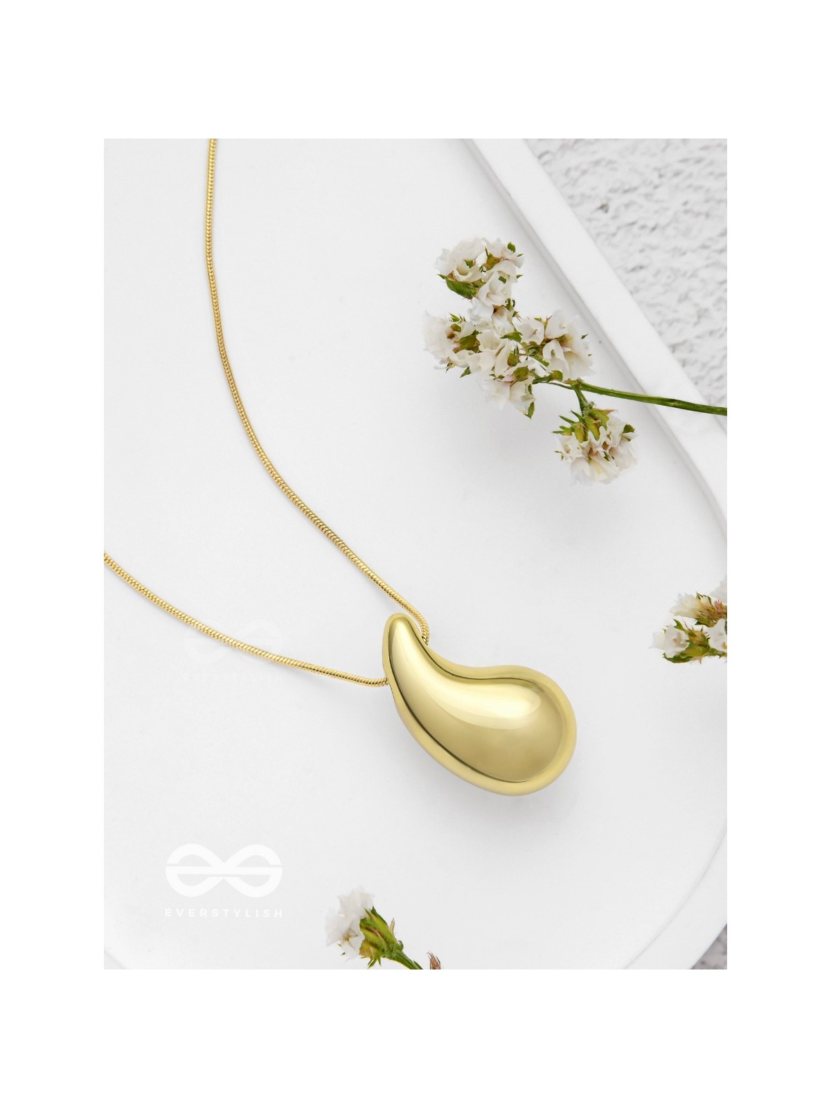 Radiant Raindrop - Statement Golden Pendant With Anti-Tarnish Coating