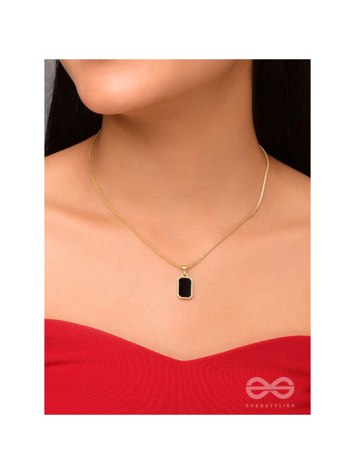 Mystic Midnight - Golden And Black Neckpiece With Anti-Tarnish Coating