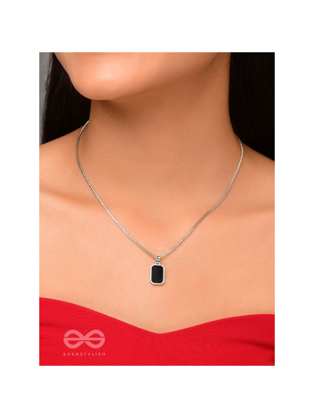 Mystic Midnight - Silver And Black Neckpiece With Anti-Tarnish Coating