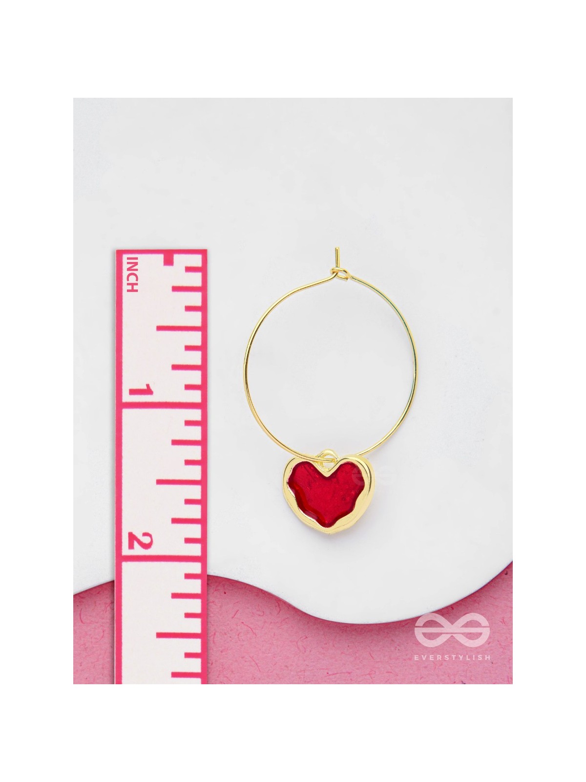 THE HEARTFELT EMBRACE - GOLDEN ENAMELLED HOOPS