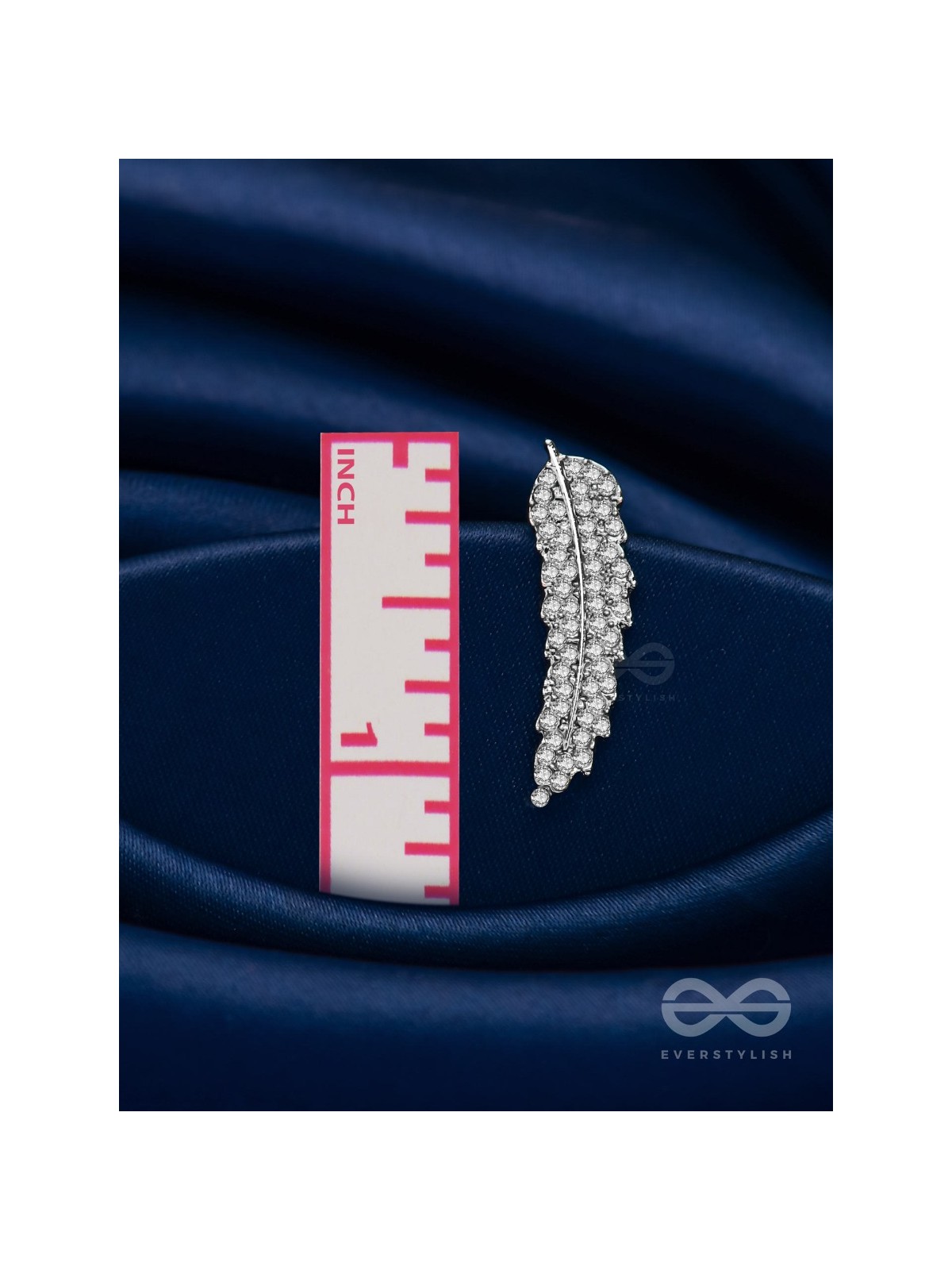 Feathered Finesse- Statement Embellished Earrings 