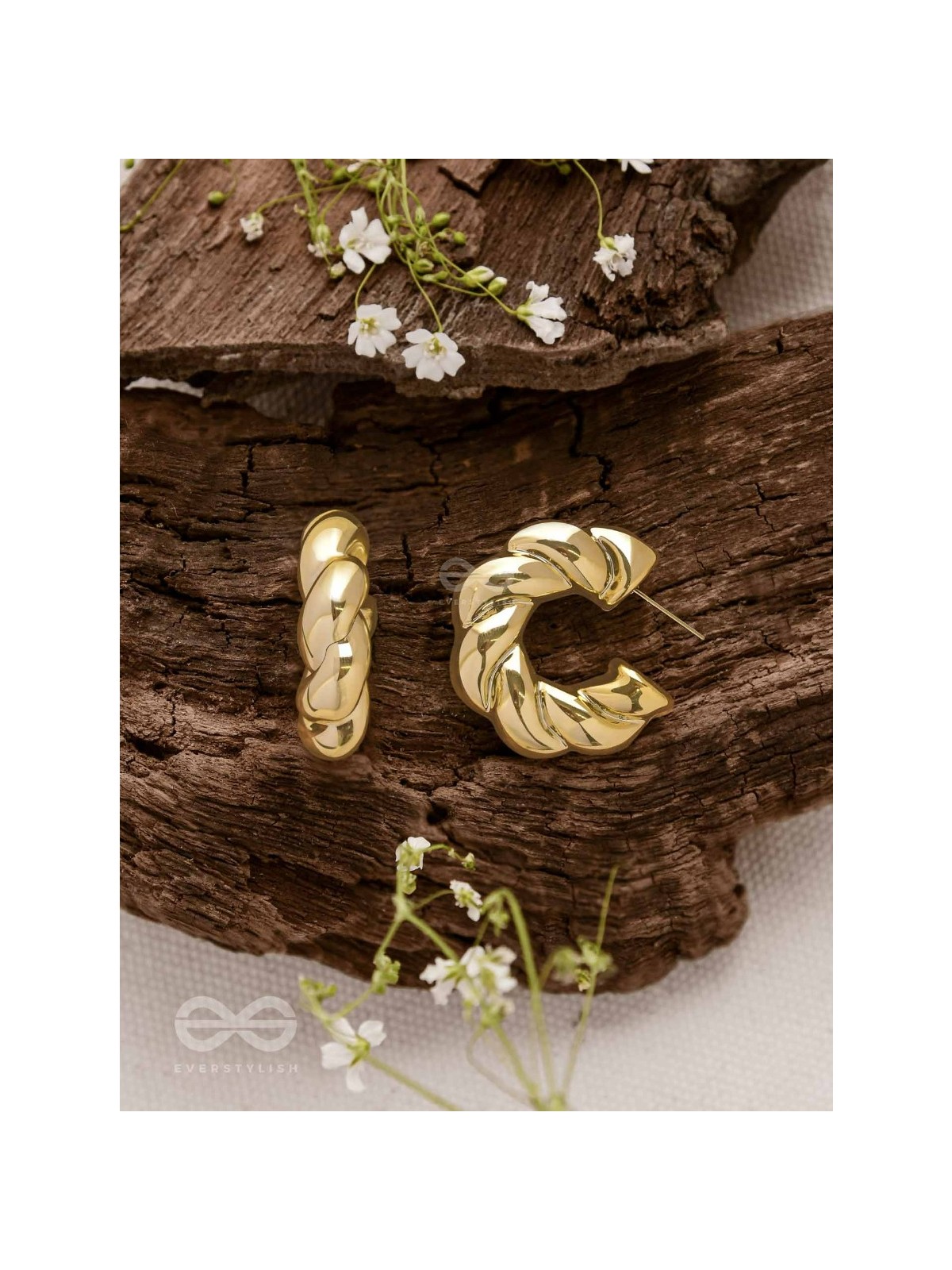 Dreamer'S Luster - Statement Golden Earrings