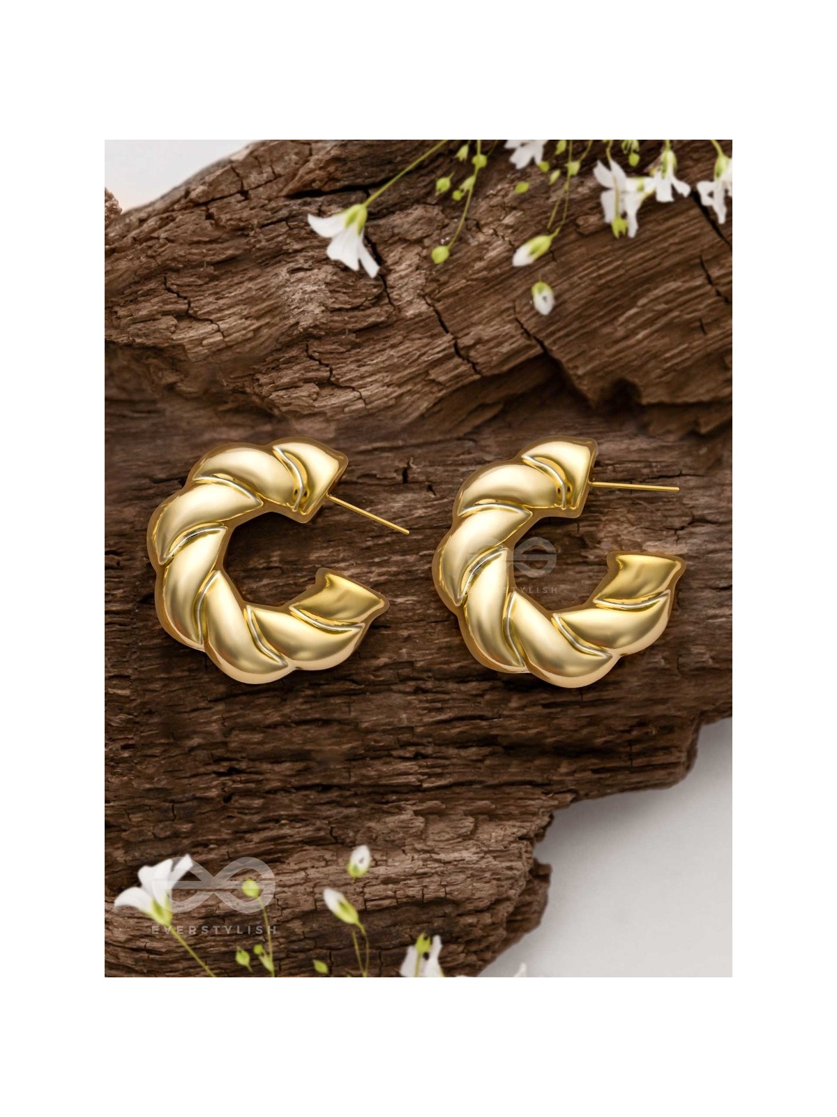 Dreamer'S Luster - Statement Golden Earrings