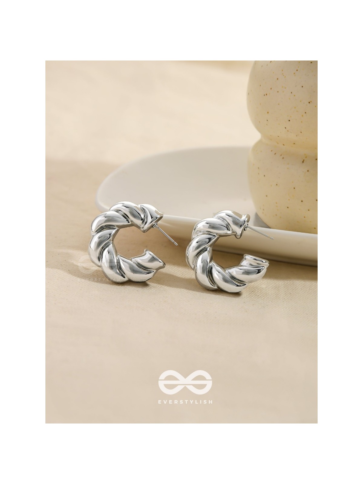 Dreamer's Luster - Statement Silver Earrings