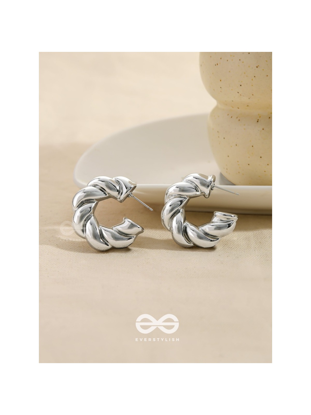 Dreamer's Luster - Statement Silver Earrings