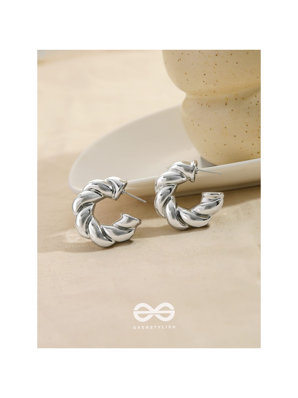 Dreamer's Luster - Statement Silver Earrings