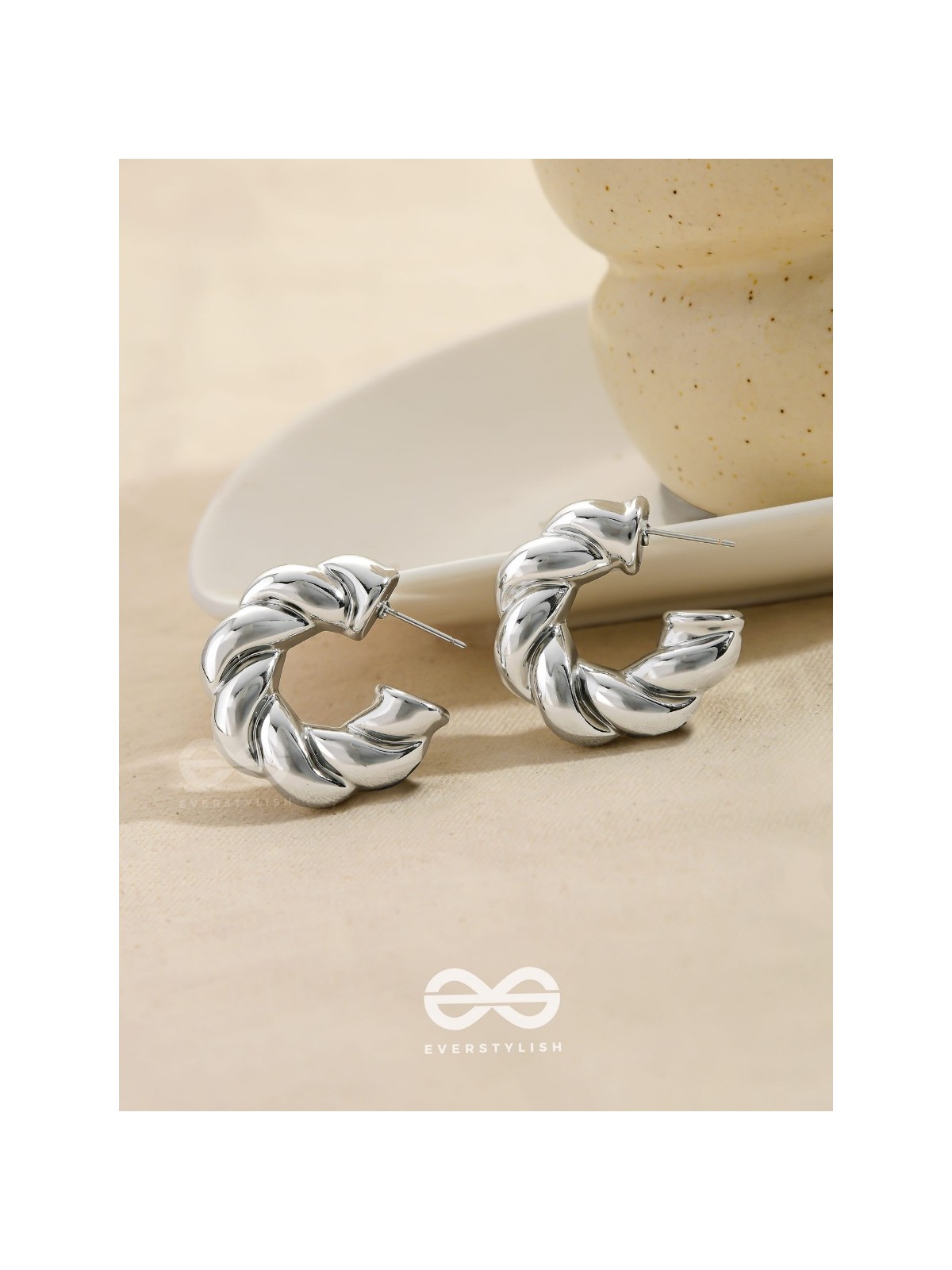 Dreamer's Luster - Statement Silver Earrings