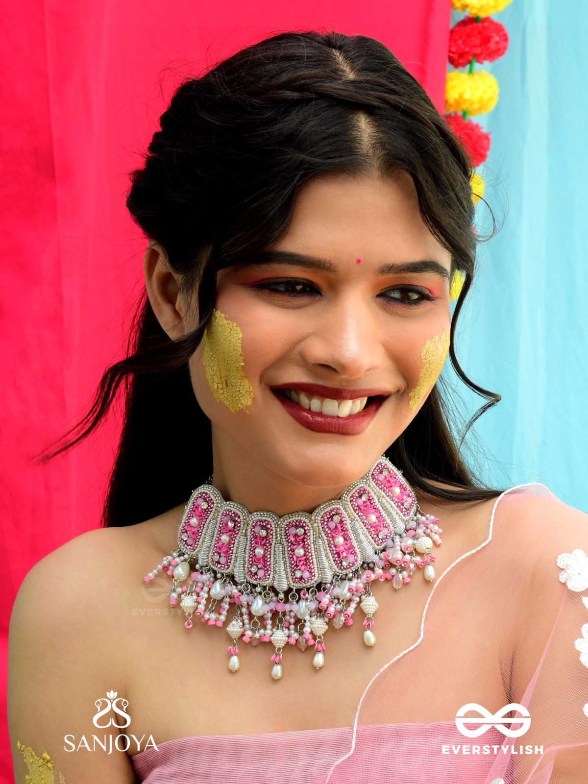 Bhavaneri- Dance In The Heaven- Pearls, Cutdana And Beads Hand Embroidered Choker Neckpiece