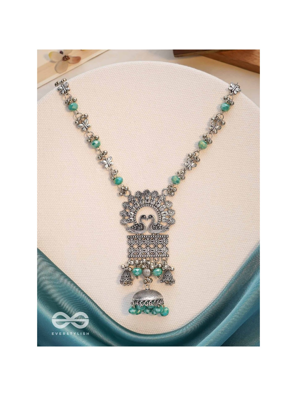 The Celestial Flutters - Statement Oxidised Neckpiece