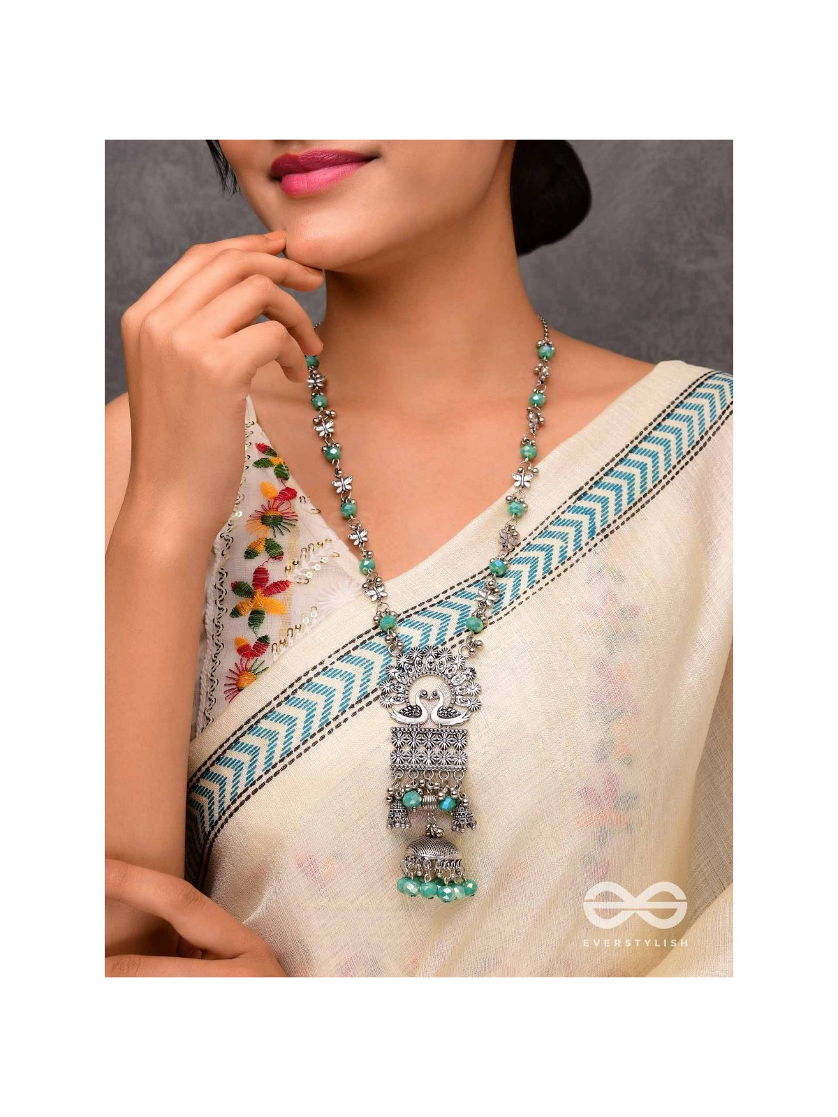 The Celestial Flutters - Statement Oxidised Neckpiece