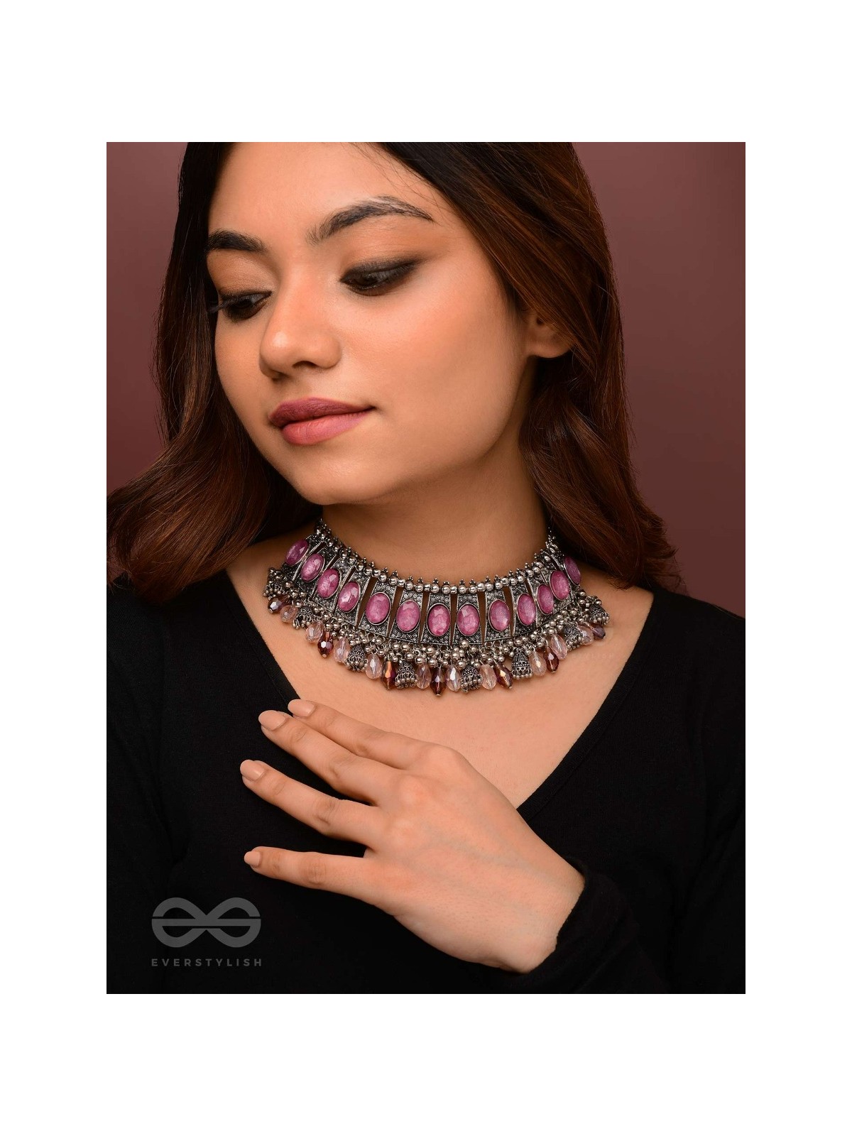 The Coral Dreams - Statement Embellished Oxidised Neckpiece