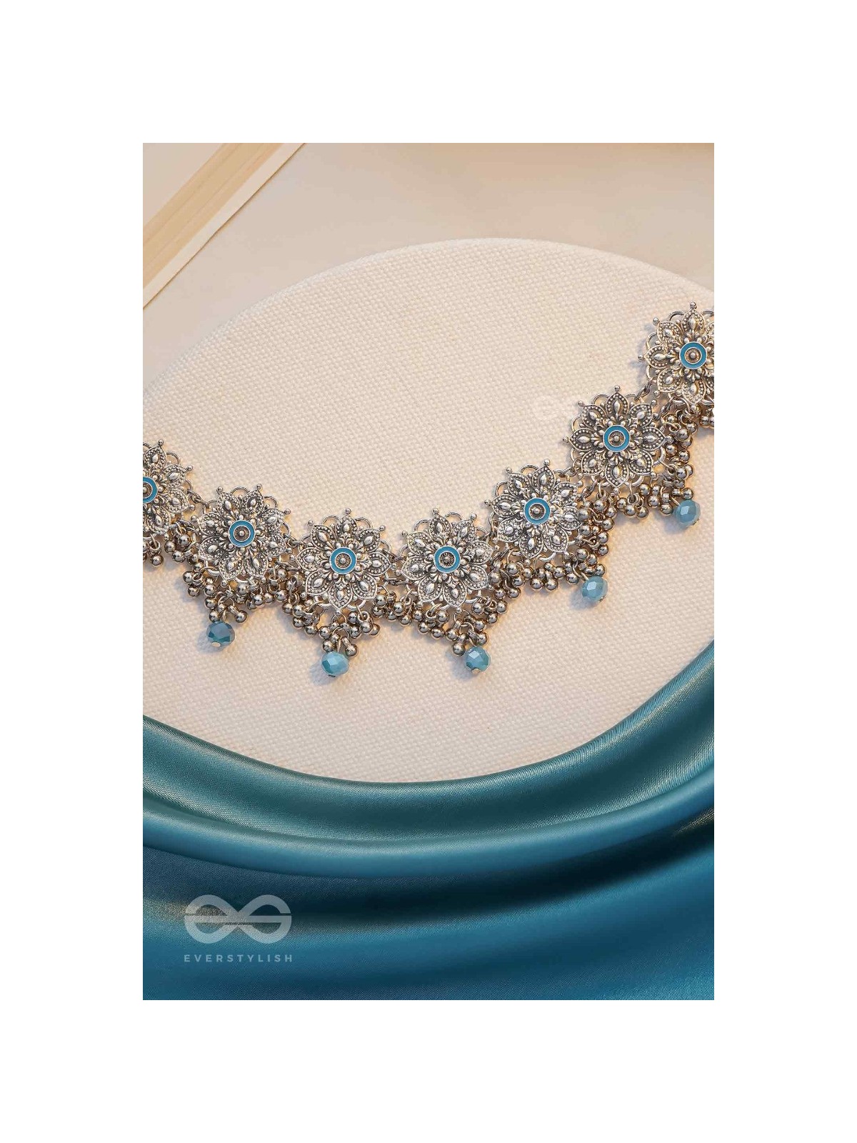 Heavenly Skies - Enamelled Oxidised Neckpiece