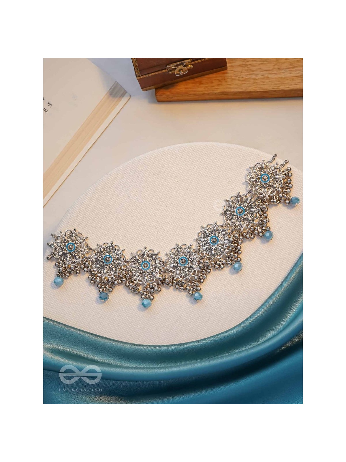 Heavenly Skies - Enamelled Oxidised Neckpiece