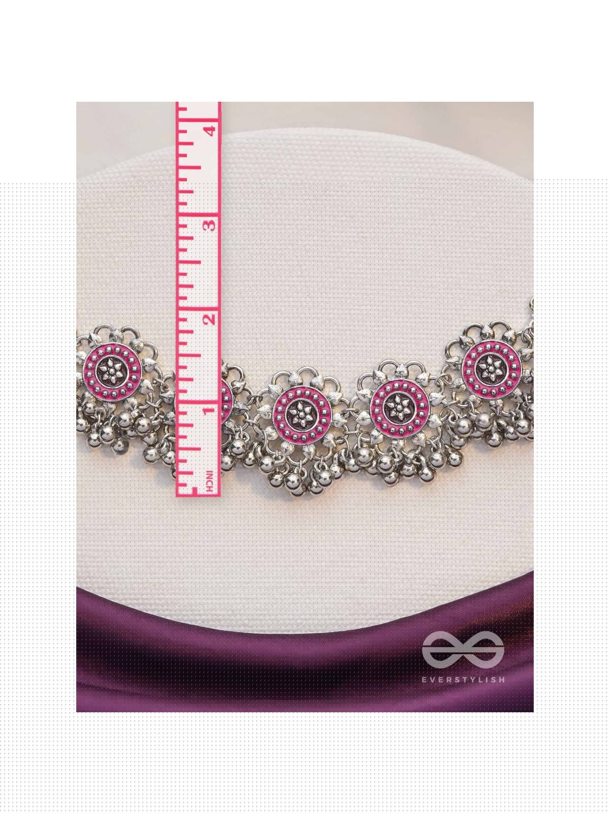 Rustic Blossoms - Enamelled Oxidised Neckpiece