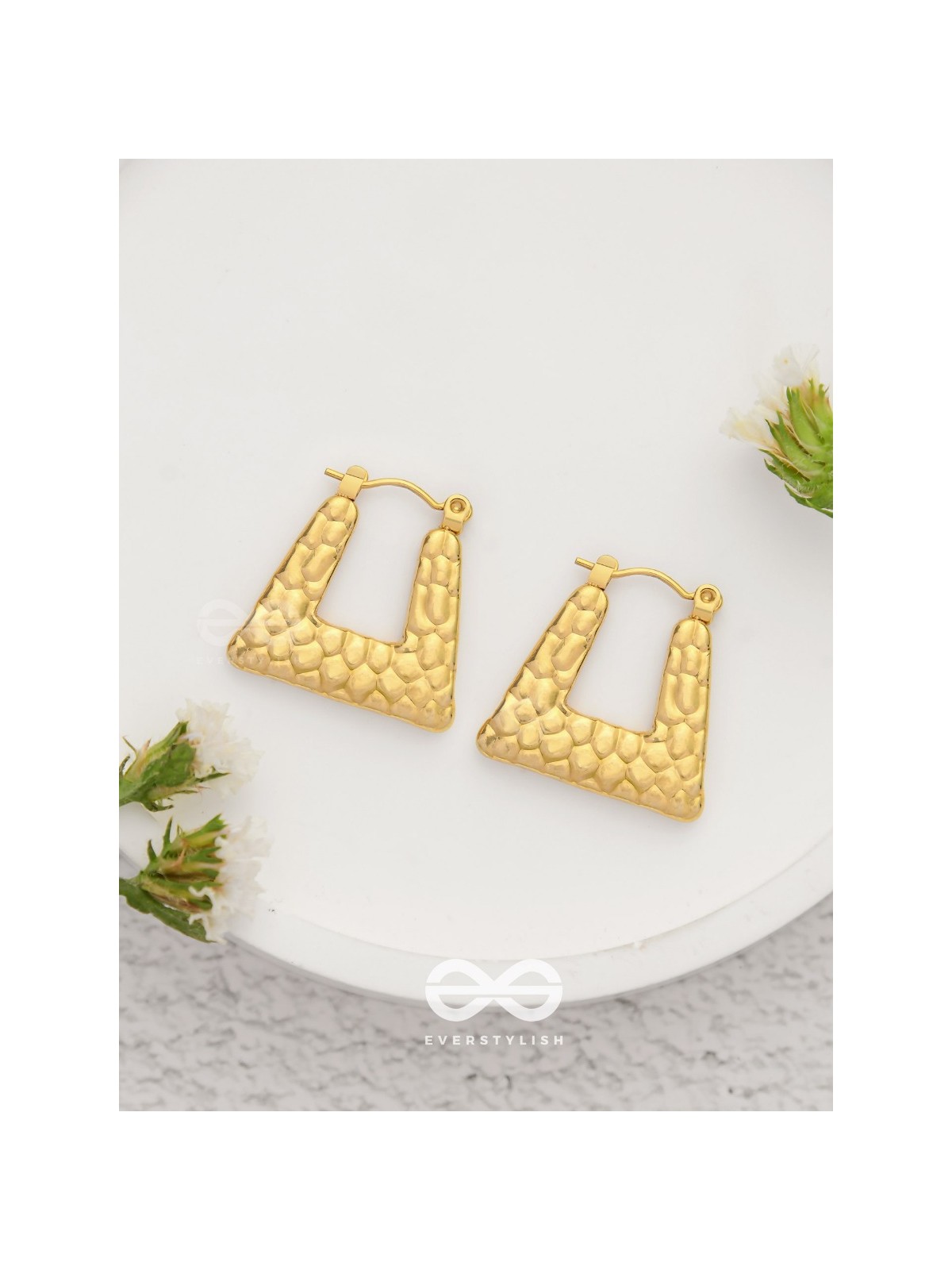 Ethereal Gleams - Golden Stainless Steel Earrings With Anti-Tarnish Coating