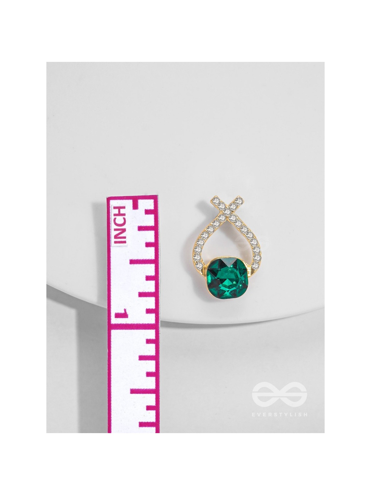 Emerald Mirage - Golden Embellished Earrings