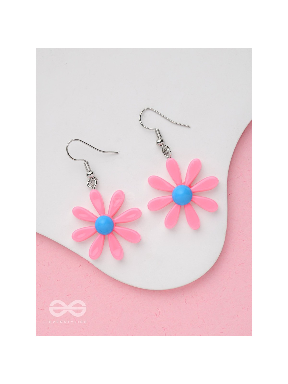 Bloom In Style - Elegant Acrylic Earrings (Pink)