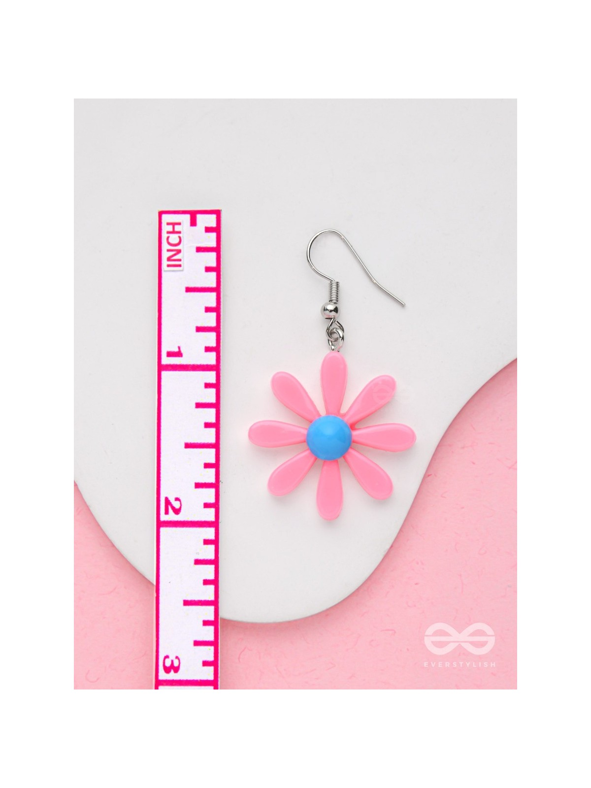 Bloom In Style - Elegant Acrylic Earrings (Pink)