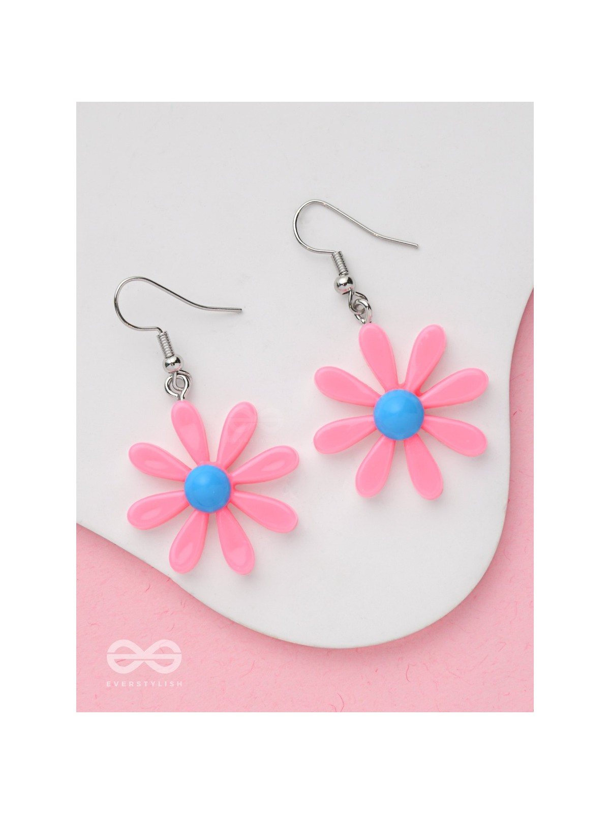 Bloom In Style - Elegant Acrylic Earrings (Pink)