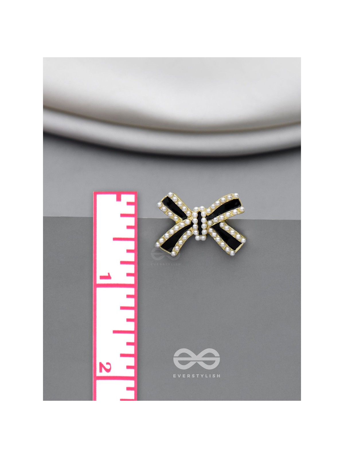 Knotty  And Nice - Golden Embellished Studs (Black)