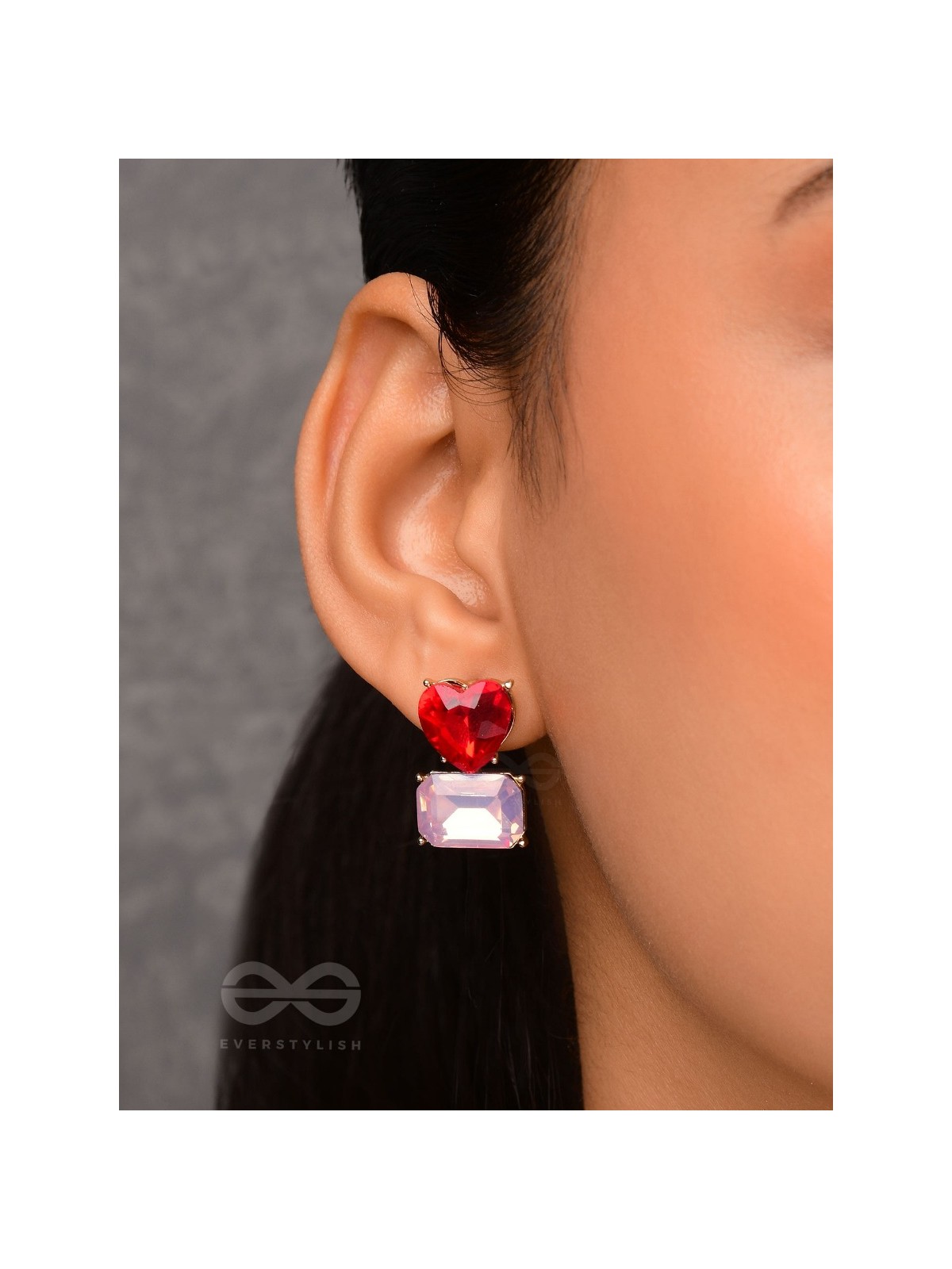 Crimson Lilac Lovebuds -Embellished Earrings 