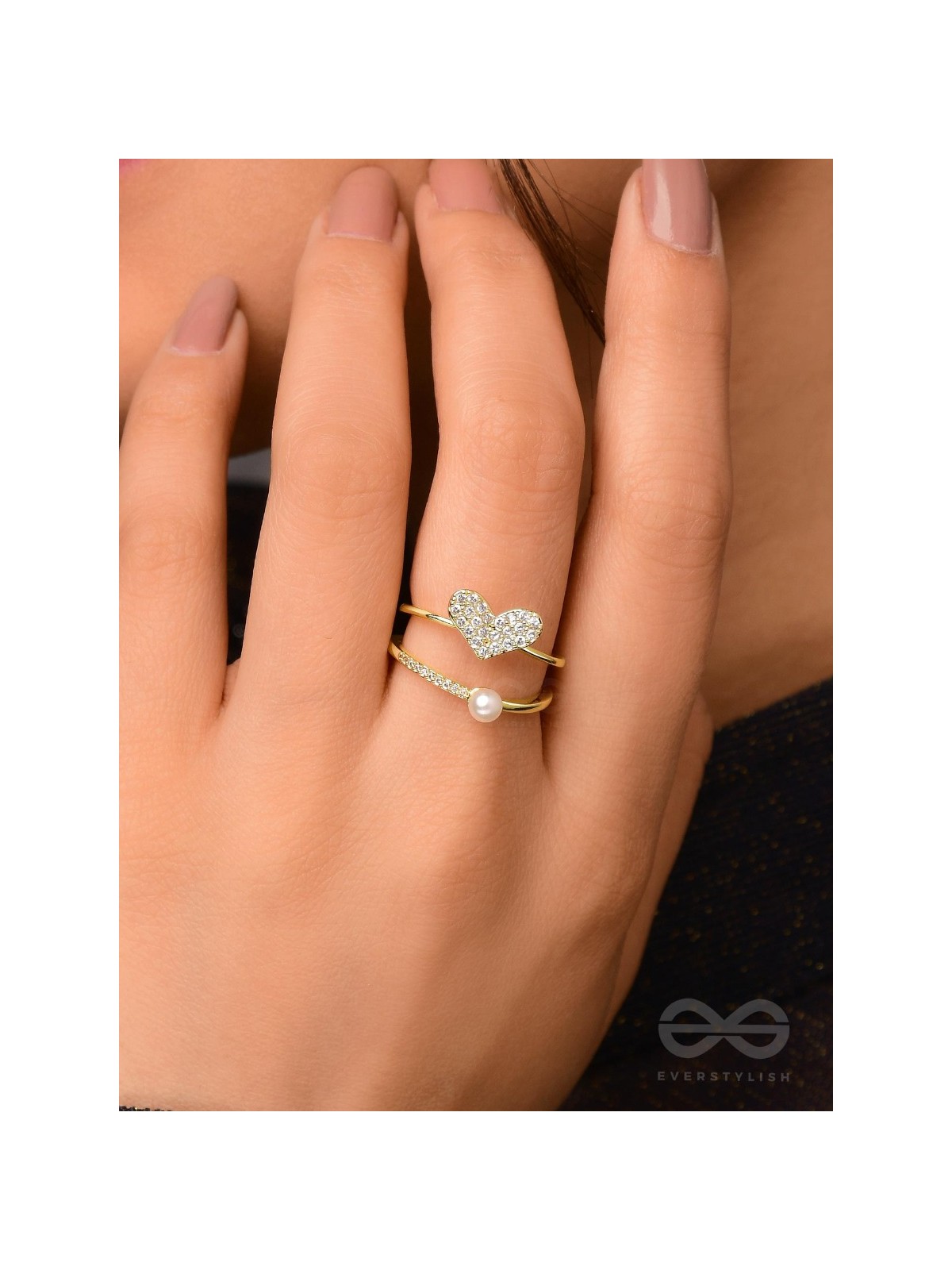 The Love Sparkle - Golden Embellished Ring 