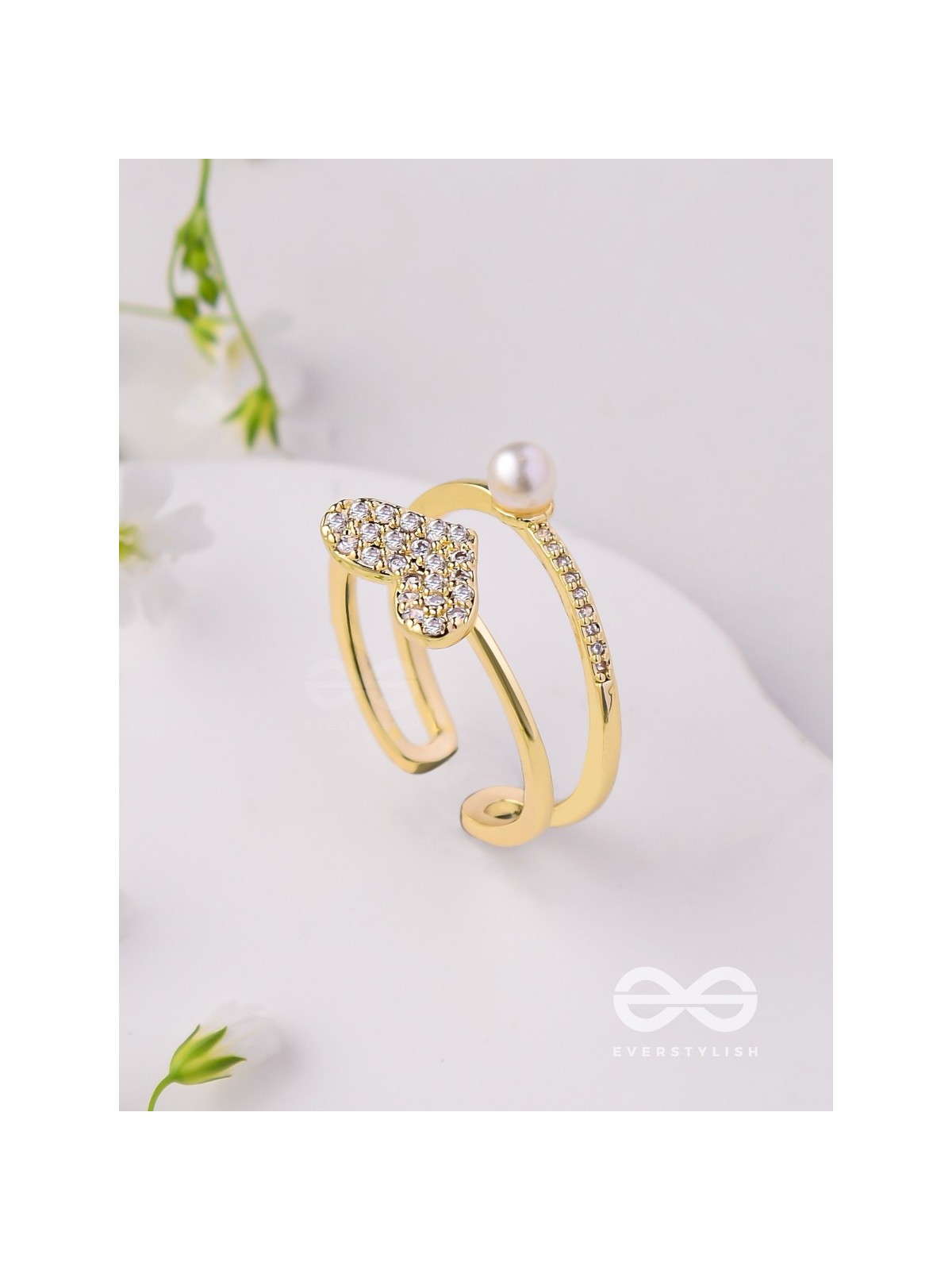 The Love Sparkle - Golden Embellished Ring 