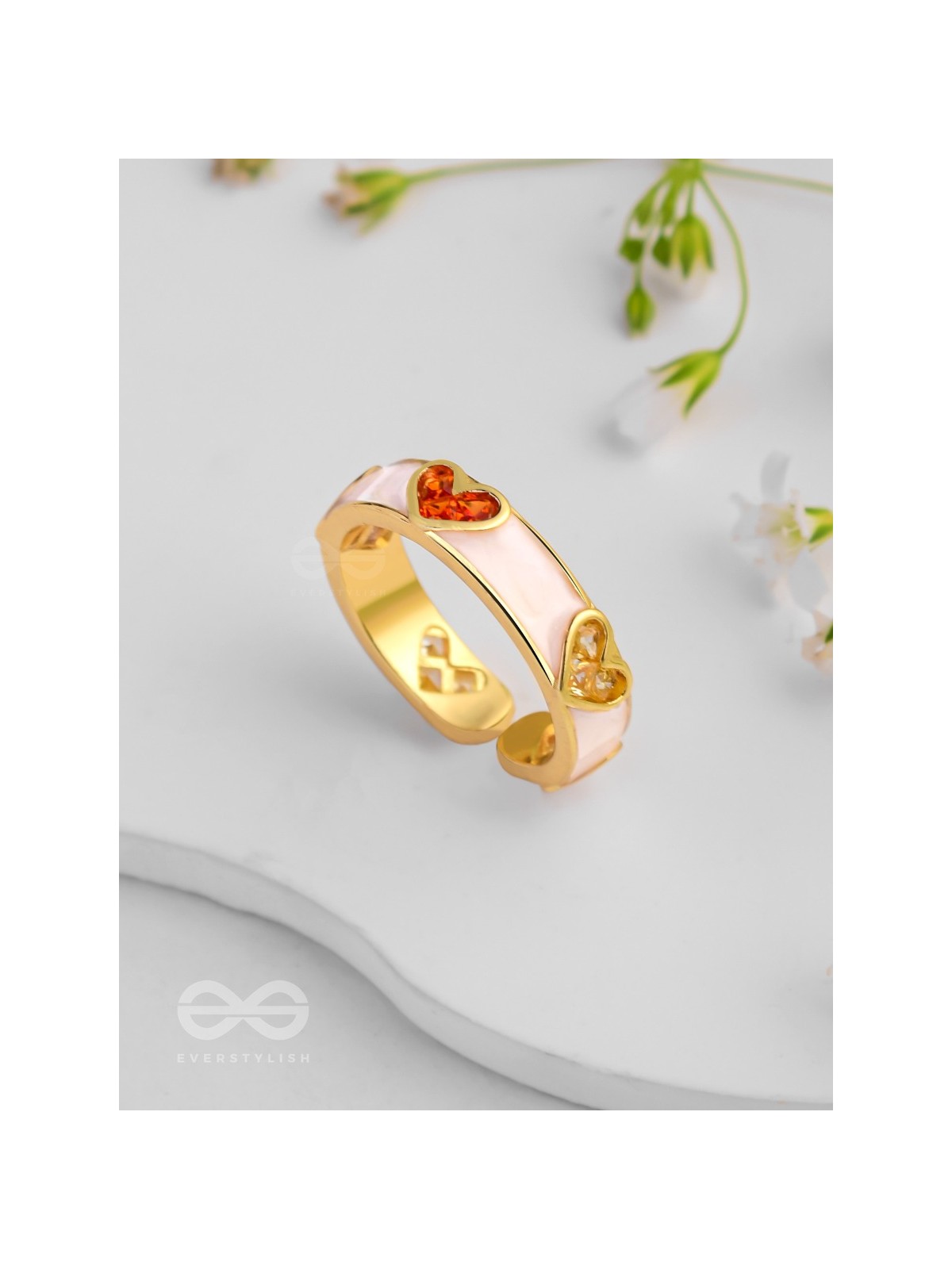 Adorable Affection - Heart Enamelled Ring 