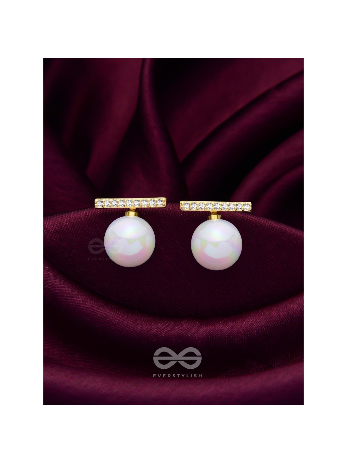 Modern Grace - Golden Embellished Ear Jackets